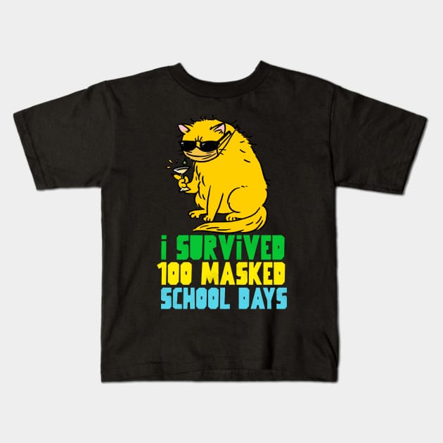 I survived 100 masked school days Kids T-Shirt by G-DesignerXxX